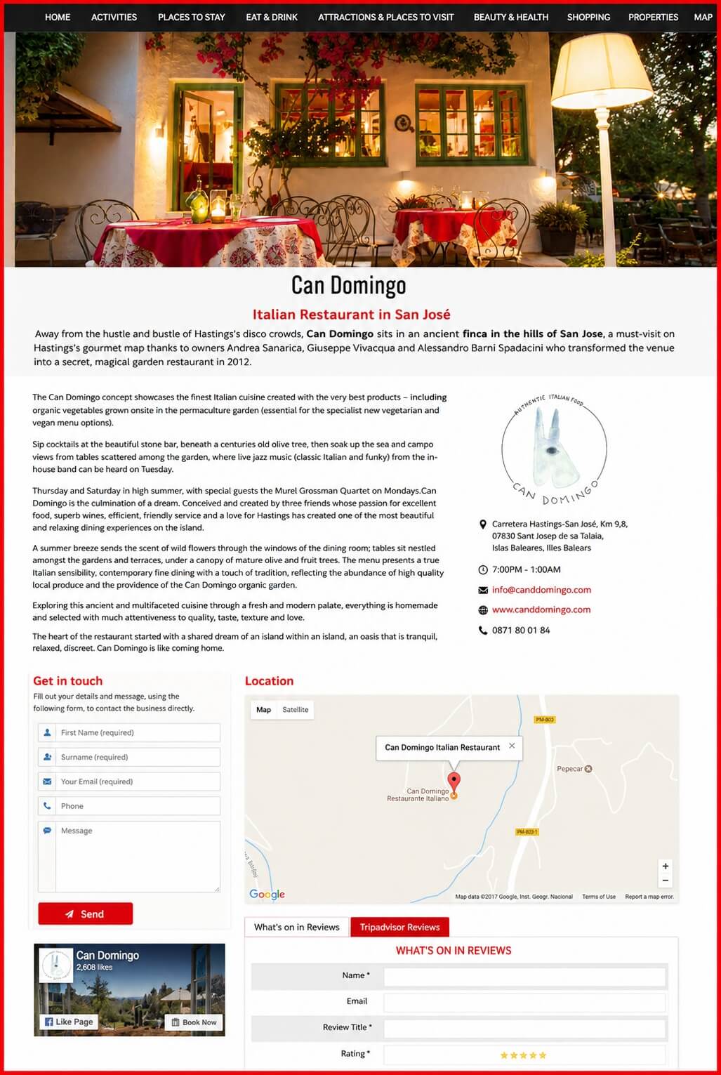 Sales Page Example when Advertise with us What's on in Belfast.com