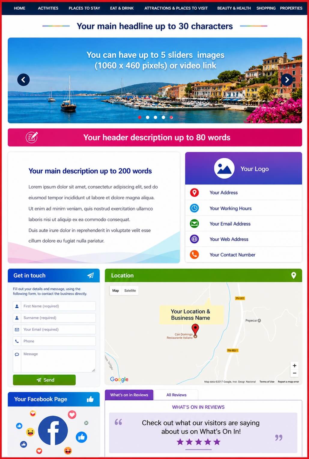 Sales Page Layout when Advertise in Belfast